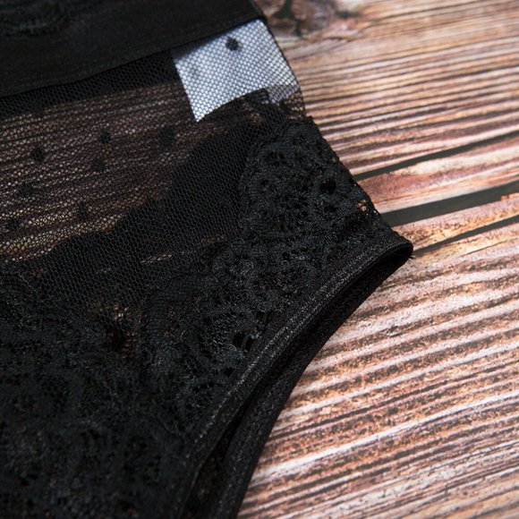 NWOT Black Lace Teddy Bodysuit - Picture 8 of 12